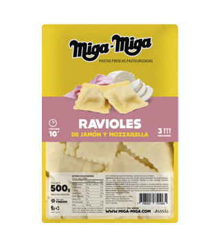 Miga Miga - Ravioles de Jamón y Mozzarella