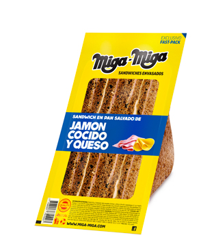 Miga Miga - Triple Jamón Cocido y Queso en Pan Salvado