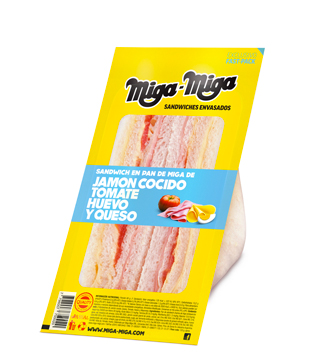 Miga Miga - Triple Jamón Cocido, Tomate, Huevo y Queso